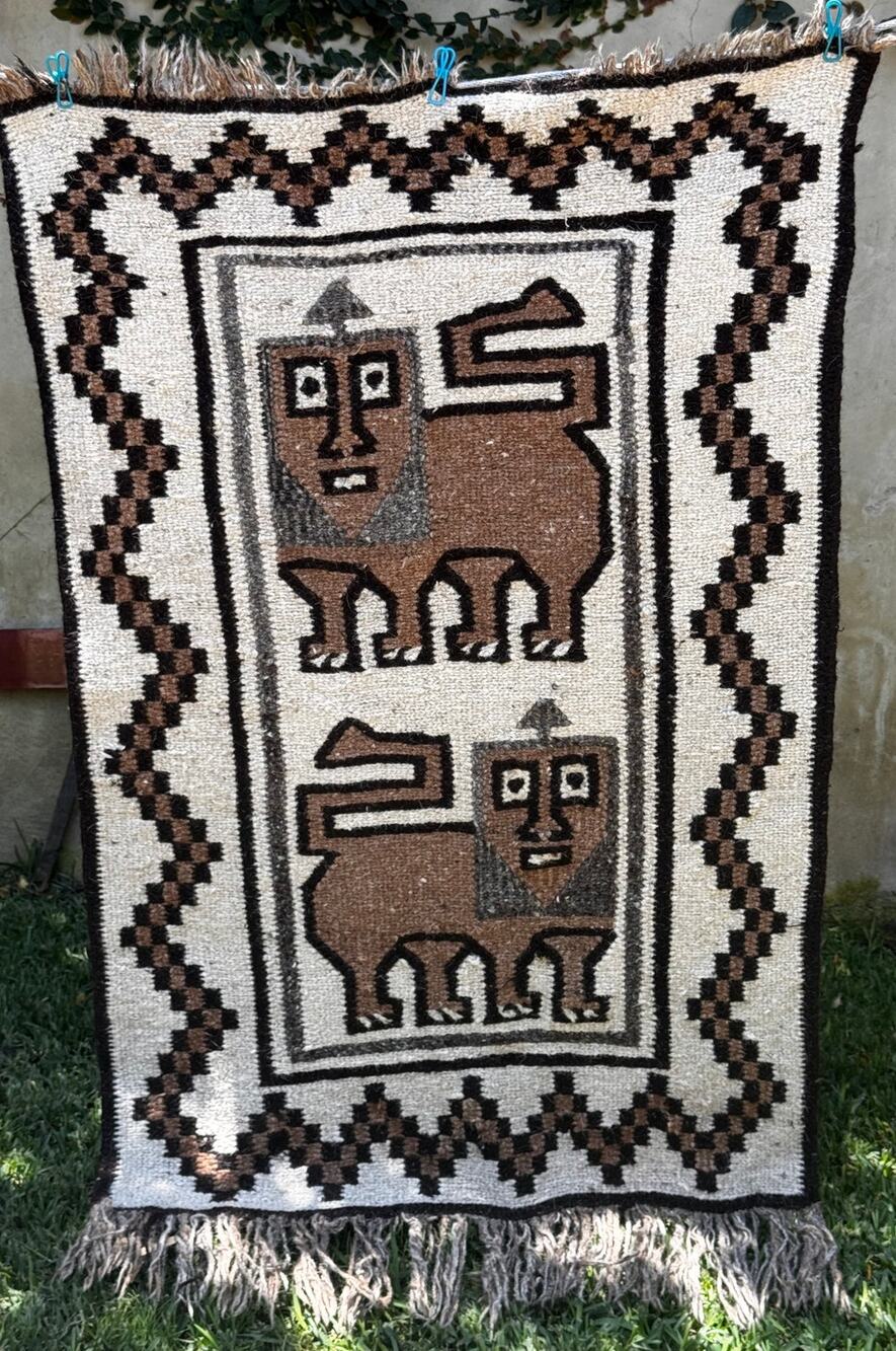 Amazing Lion of Juda Ethiopian Handwoven Amazing Rug / Tapetry 58x33"